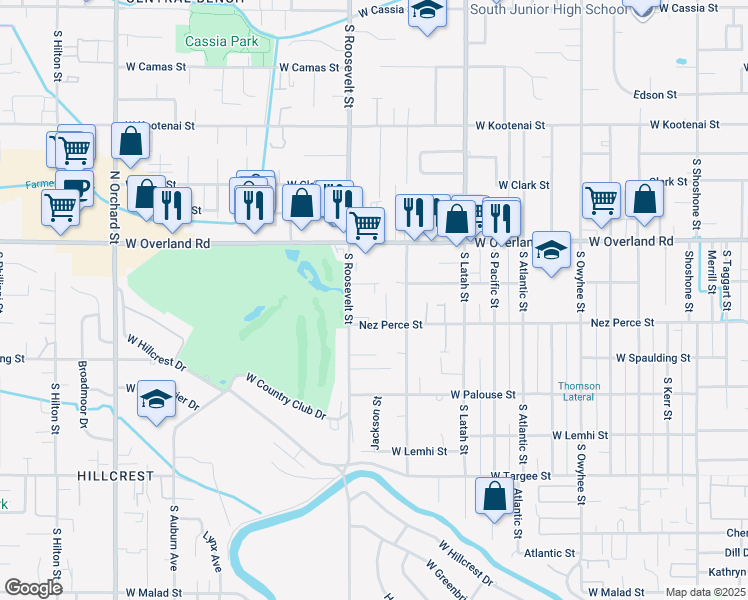 map of restaurants, bars, coffee shops, grocery stores, and more near 4064 Dorian Street in Boise