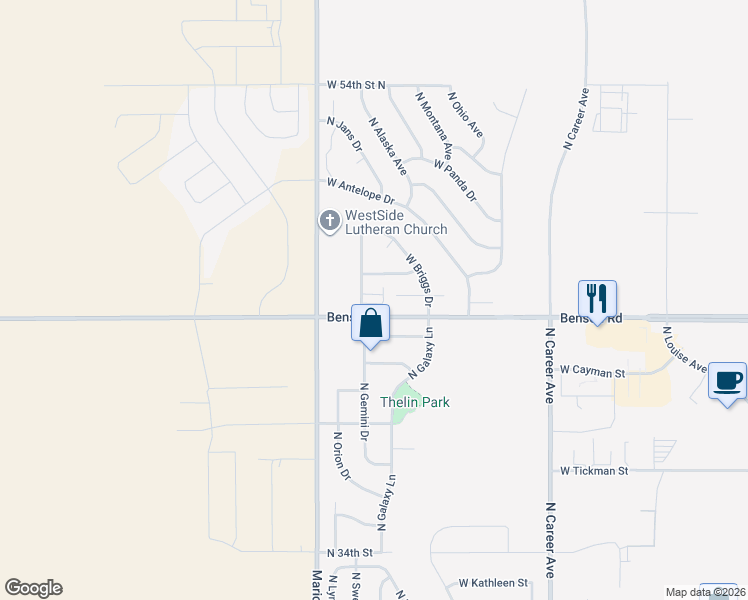 map of restaurants, bars, coffee shops, grocery stores, and more near 3820 Oklahoma Avenue in Sioux Falls