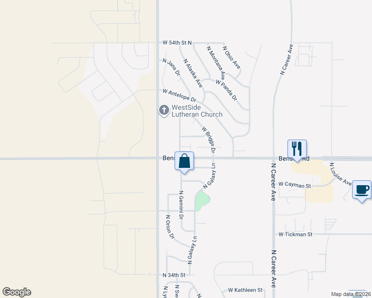 map of restaurants, bars, coffee shops, grocery stores, and more near 3820 Oklahoma Avenue in Sioux Falls