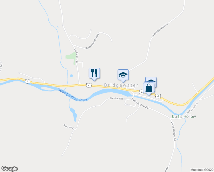 map of restaurants, bars, coffee shops, grocery stores, and more near 7177 U.S. 4 in Bridgewater