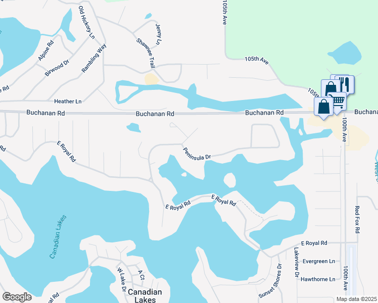 map of restaurants, bars, coffee shops, grocery stores, and more near 8416 Small Avenue West in Stanwood
