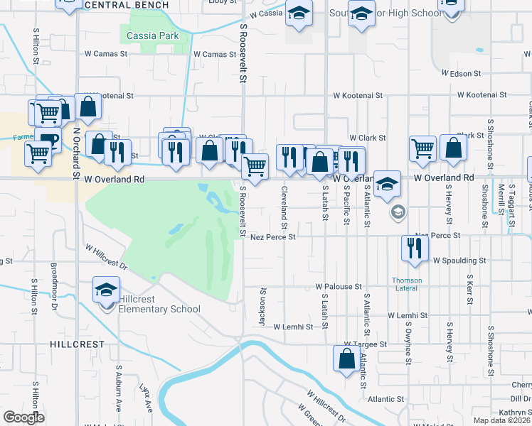 map of restaurants, bars, coffee shops, grocery stores, and more near 4064 Dorian Street in Boise
