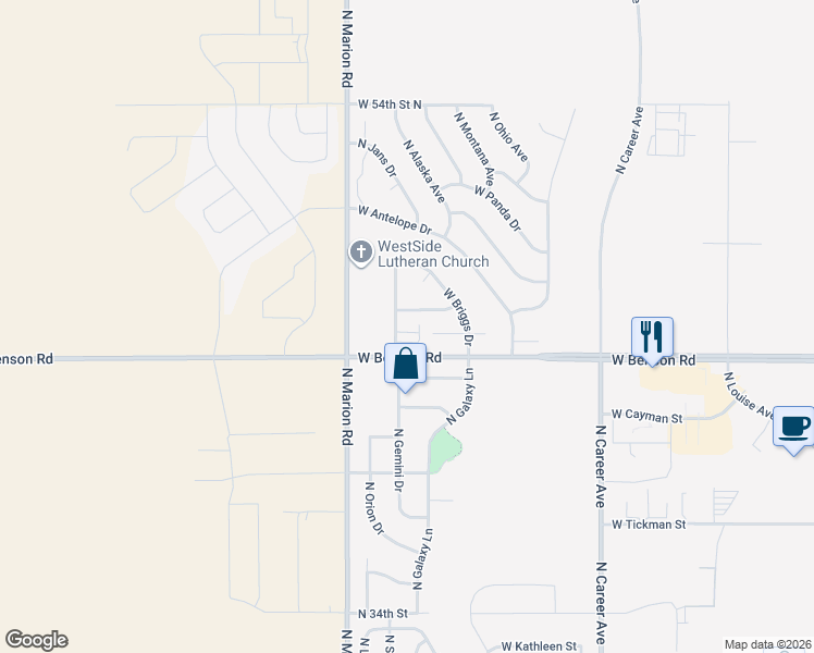 map of restaurants, bars, coffee shops, grocery stores, and more near 3820 Oklahoma Avenue in Sioux Falls