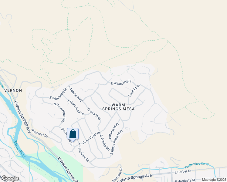 map of restaurants, bars, coffee shops, grocery stores, and more near 3233 East Red Stone Drive in Boise