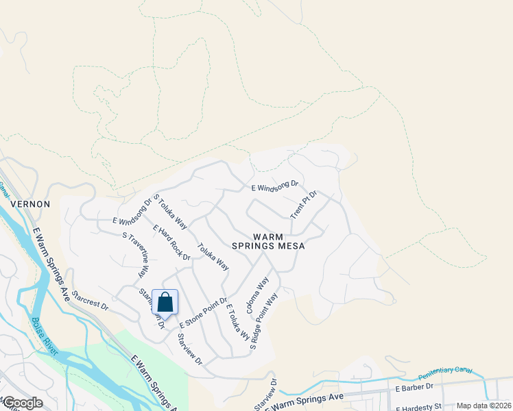 map of restaurants, bars, coffee shops, grocery stores, and more near 3233 East Red Stone Drive in Boise