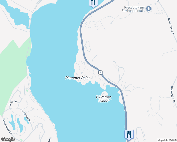 map of restaurants, bars, coffee shops, grocery stores, and more near 42 Paugus Avenue in Laconia