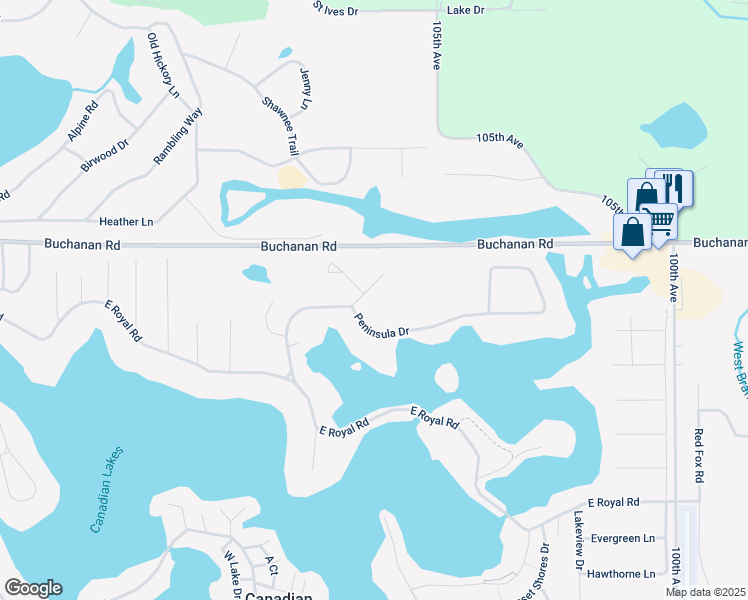 map of restaurants, bars, coffee shops, grocery stores, and more near 8416 Small Avenue West in Stanwood