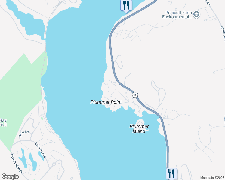 map of restaurants, bars, coffee shops, grocery stores, and more near 42 Paugus Avenue in Laconia