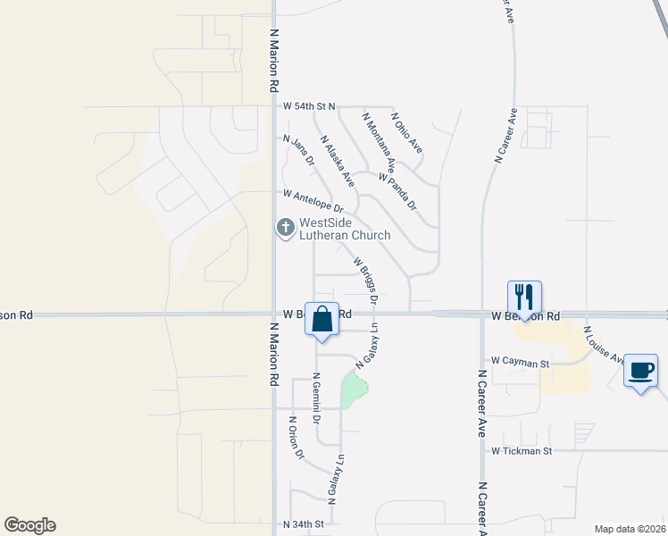 map of restaurants, bars, coffee shops, grocery stores, and more near 4509 West Oregon Street in Sioux Falls