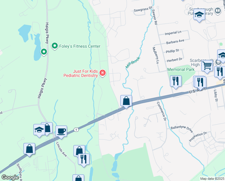 map of restaurants, bars, coffee shops, grocery stores, and more near 300 Enterprise Drive in Scarborough