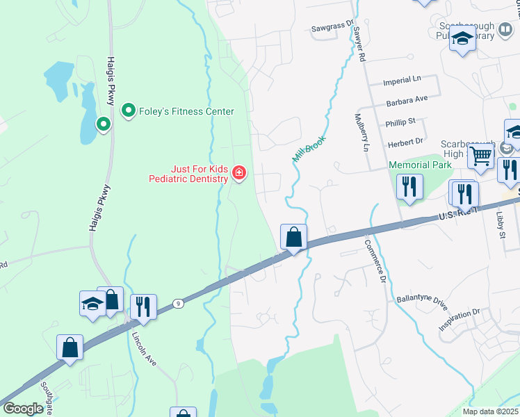 map of restaurants, bars, coffee shops, grocery stores, and more near 500 Enterprise Drive in Scarborough