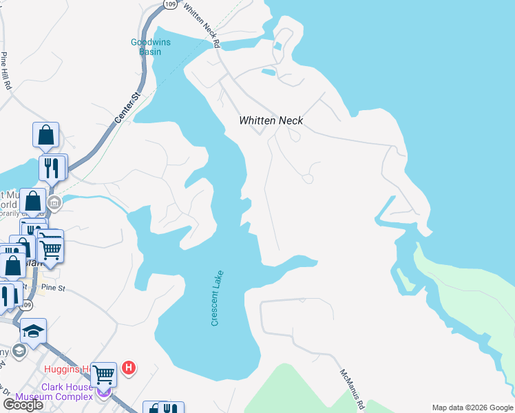 map of restaurants, bars, coffee shops, grocery stores, and more near 49 Kings Pine Road in Wolfeboro