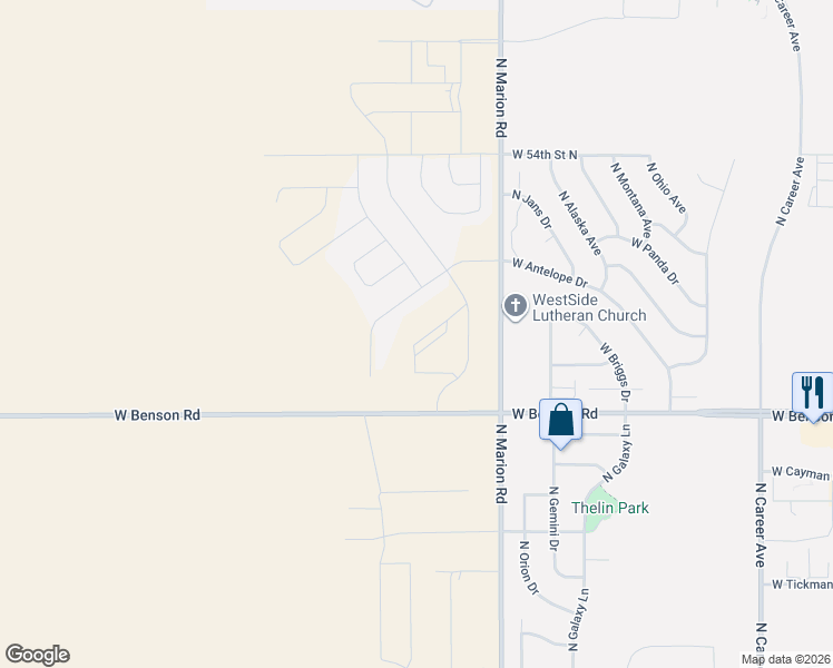 map of restaurants, bars, coffee shops, grocery stores, and more near West Yukon Trail in Sioux Falls