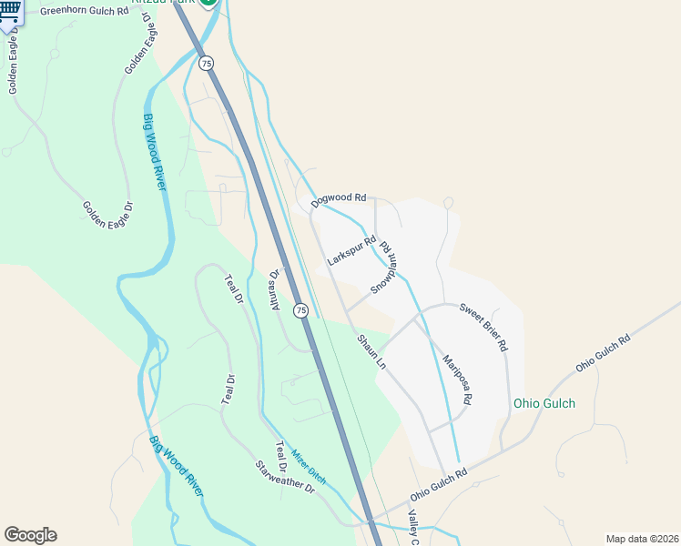 map of restaurants, bars, coffee shops, grocery stores, and more near Shaun Ln in Hailey
