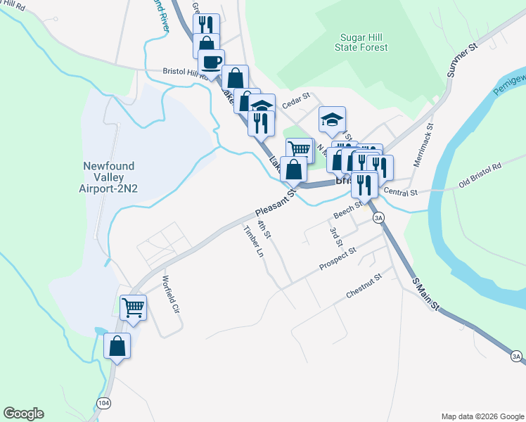 map of restaurants, bars, coffee shops, grocery stores, and more near 152 Pleasant St in Bristol