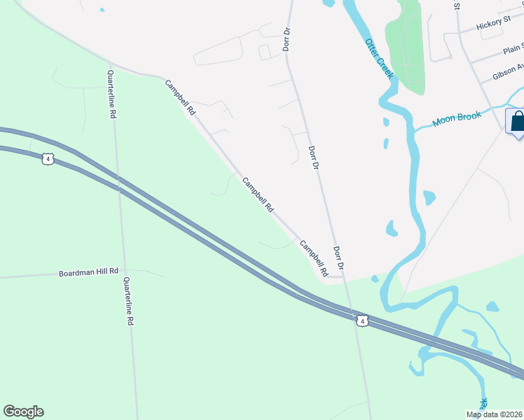 map of restaurants, bars, coffee shops, grocery stores, and more near 1210 Campbell Road in Rutland
