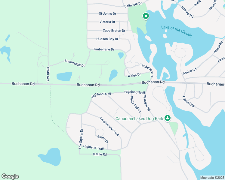 map of restaurants, bars, coffee shops, grocery stores, and more near 8444 Highland Trail in Stanwood