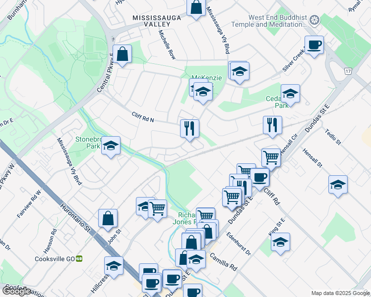 map of restaurants, bars, coffee shops, grocery stores, and more near 400 Mississauga Valley Boulevard in Mississauga