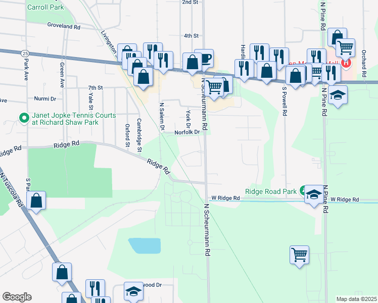 map of restaurants, bars, coffee shops, grocery stores, and more near 837 North Schuermann Road in Essexville