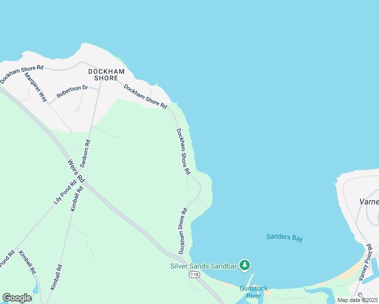 map of restaurants, bars, coffee shops, grocery stores, and more near 105 Dockham Shore Road in Gilford