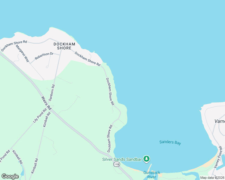 map of restaurants, bars, coffee shops, grocery stores, and more near 105 Dockham Shore Road in Gilford