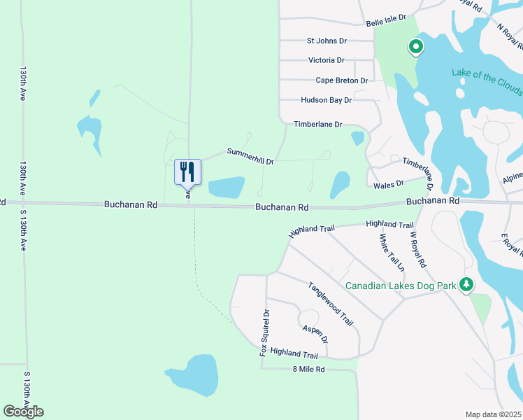 map of restaurants, bars, coffee shops, grocery stores, and more near 12231 Buchanan Road in Stanwood