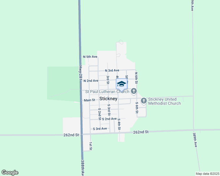 map of restaurants, bars, coffee shops, grocery stores, and more near 301-303 N 1st Ave in Stickney