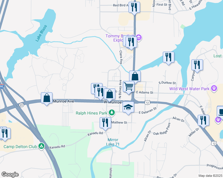 map of restaurants, bars, coffee shops, grocery stores, and more near 26 North Burritt Avenue in Wisconsin Dells