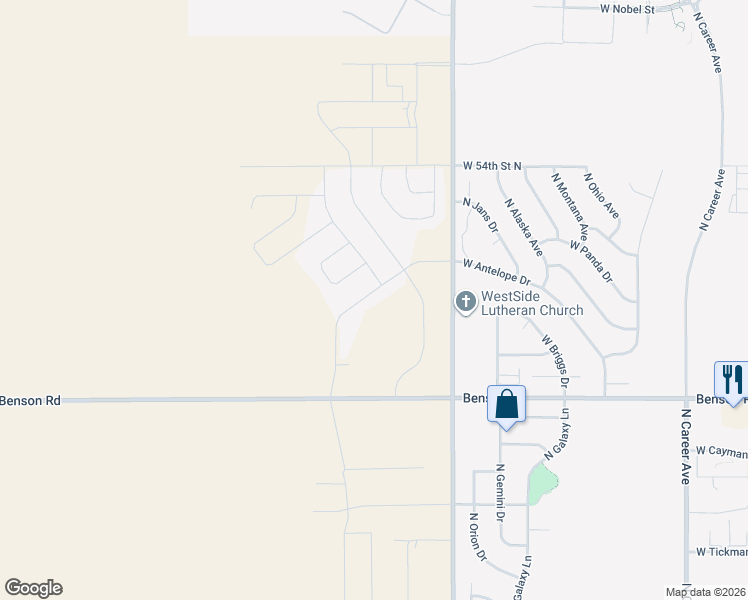 map of restaurants, bars, coffee shops, grocery stores, and more near West Yukon Trail in Sioux Falls