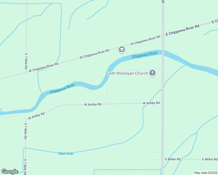map of restaurants, bars, coffee shops, grocery stores, and more near 260 West Ashby Road in Midland