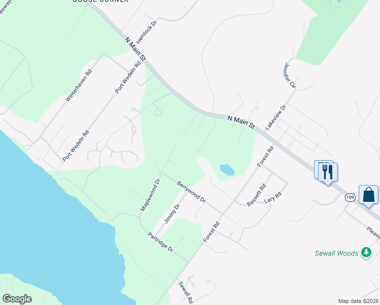 map of restaurants, bars, coffee shops, grocery stores, and more near 17 Highland Terrace in Wolfeboro