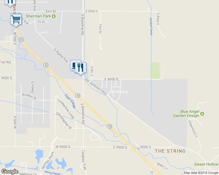 map of restaurants, bars, coffee shops, grocery stores, and more near 9100 Village Way in Victor