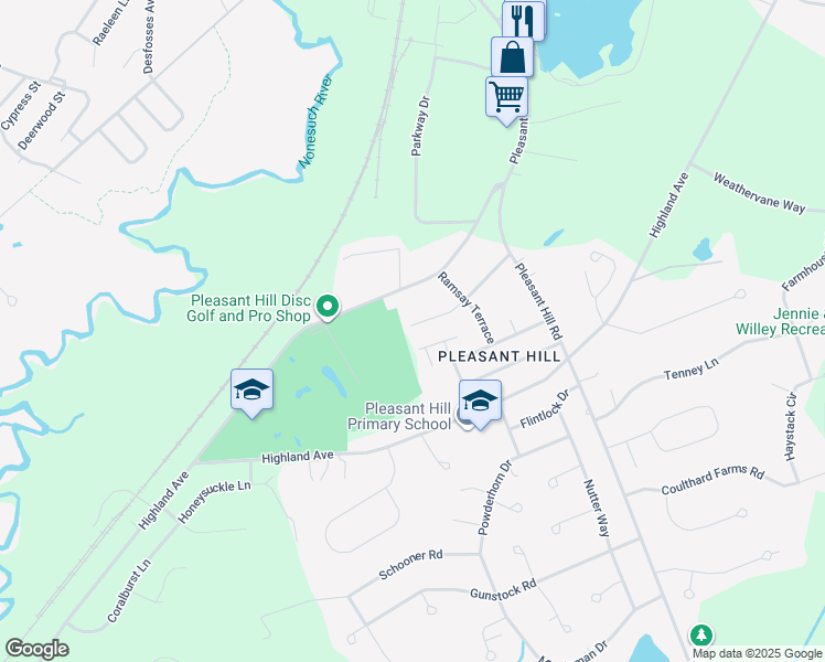 map of restaurants, bars, coffee shops, grocery stores, and more near 32 Robinson Road in Scarborough