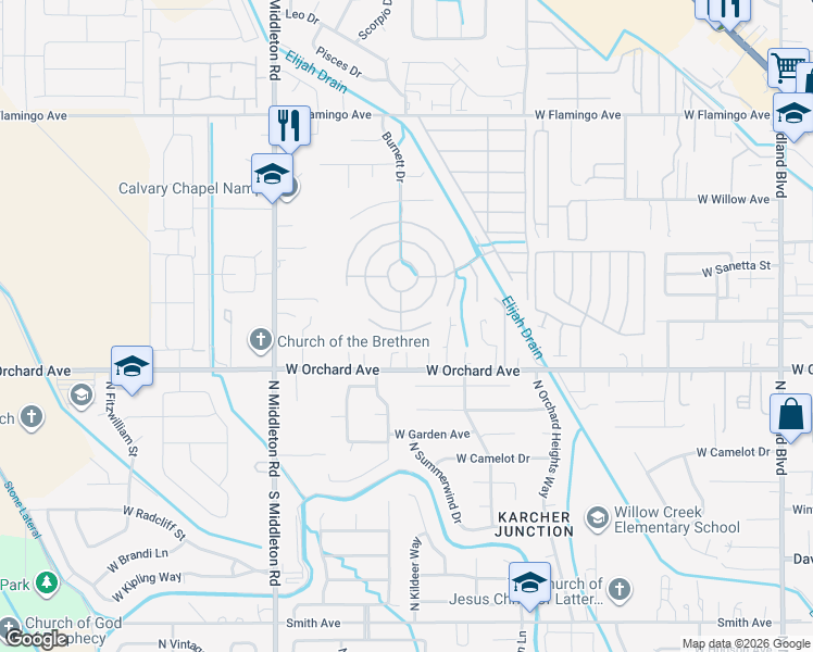 map of restaurants, bars, coffee shops, grocery stores, and more near 509 D Street in Nampa