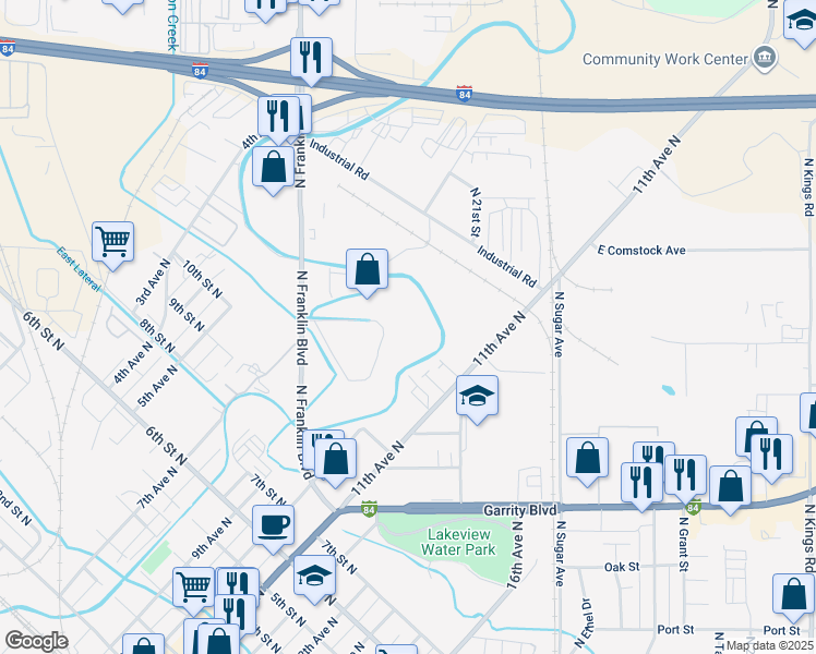 map of restaurants, bars, coffee shops, grocery stores, and more near 1798 East Plaza Loop in Nampa