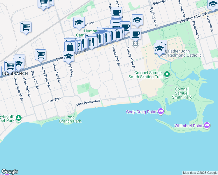 map of restaurants, bars, coffee shops, grocery stores, and more near in Toronto