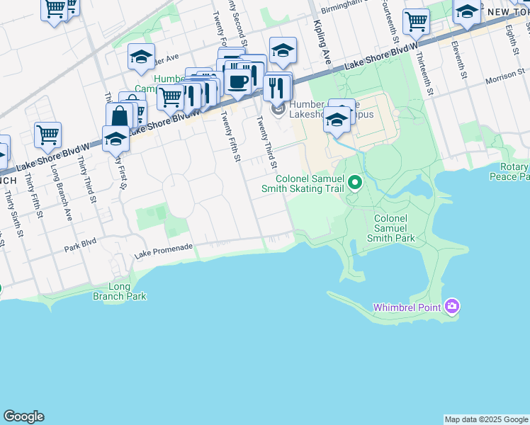 map of restaurants, bars, coffee shops, grocery stores, and more near 10 Iris Road in Toronto