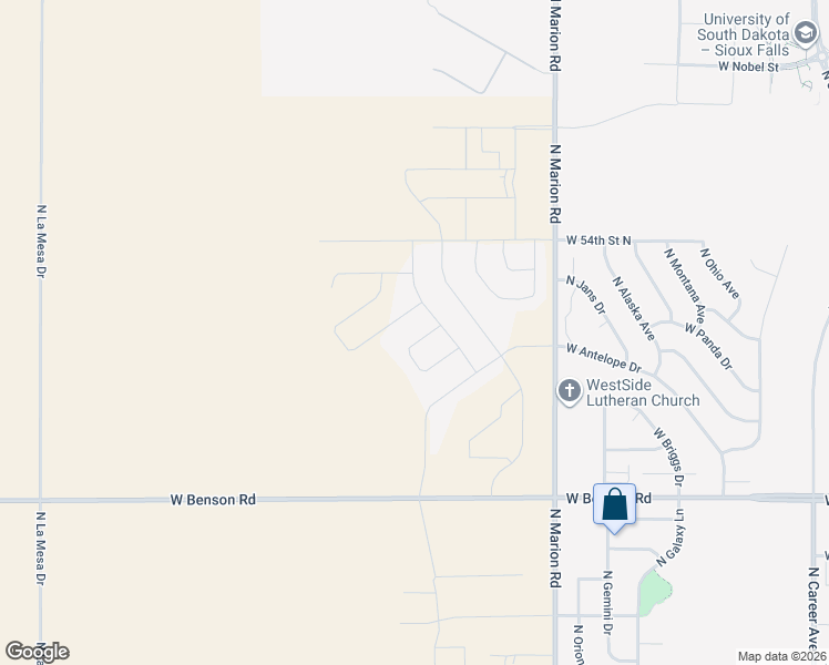 map of restaurants, bars, coffee shops, grocery stores, and more near 4201 North Marion Road in Sioux Falls