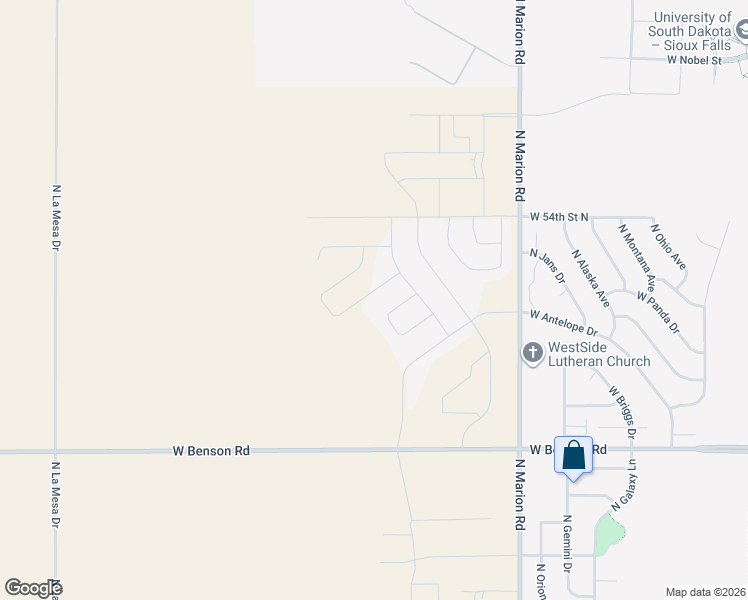 map of restaurants, bars, coffee shops, grocery stores, and more near 4201 North Marion Road in Sioux Falls