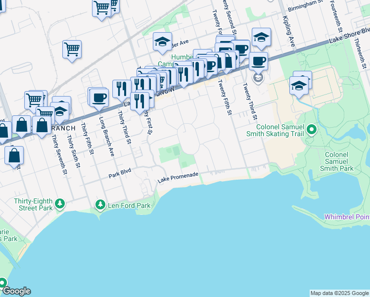 map of restaurants, bars, coffee shops, grocery stores, and more near 72 Arcadian Circle in Toronto