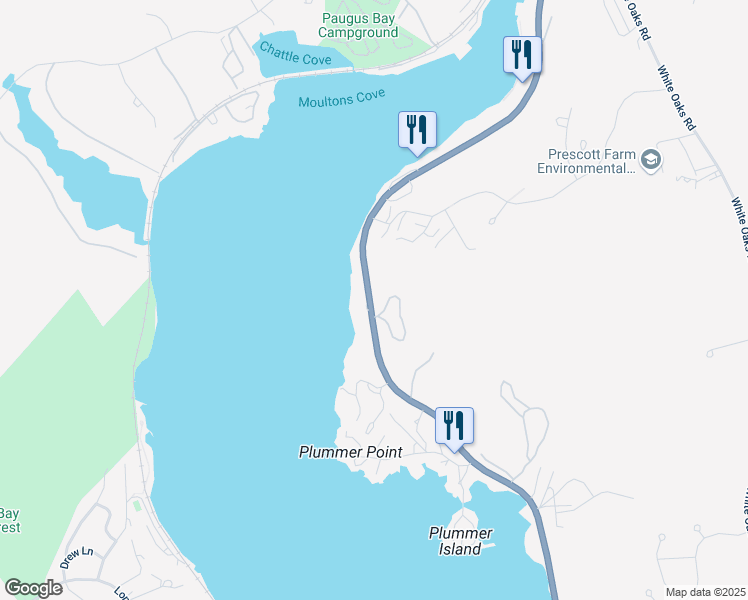 map of restaurants, bars, coffee shops, grocery stores, and more near 832 Weirs Boulevard in Laconia