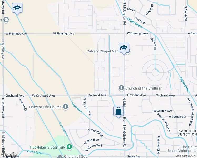 map of restaurants, bars, coffee shops, grocery stores, and more near 15207 North Fishing Creek Avenue in Nampa