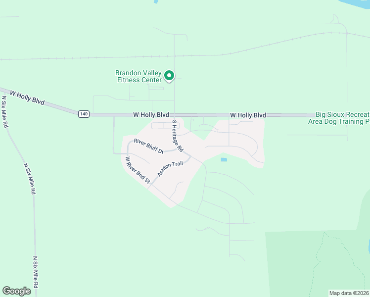 map of restaurants, bars, coffee shops, grocery stores, and more near 1704 River Bluff Drive in Brandon