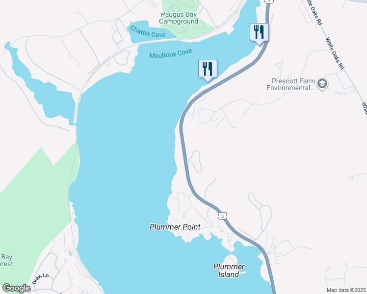map of restaurants, bars, coffee shops, grocery stores, and more near Daniel Webster Highway in Laconia