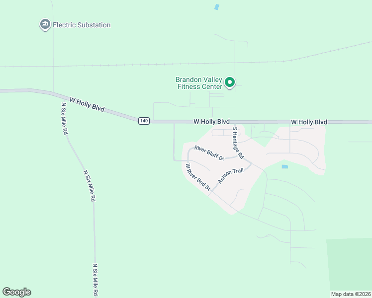 map of restaurants, bars, coffee shops, grocery stores, and more near 2004 River Bluff Drive in Brandon