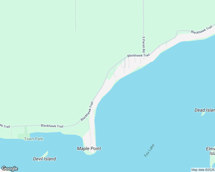 map of restaurants, bars, coffee shops, grocery stores, and more near W10723 Blackhawk Trail in Fox Lake