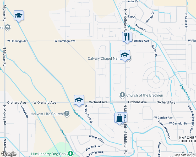 map of restaurants, bars, coffee shops, grocery stores, and more near 15207 North Fishing Creek Avenue in Nampa