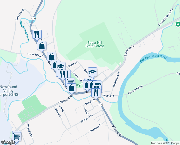 map of restaurants, bars, coffee shops, grocery stores, and more near 81 South Main Street in Bristol