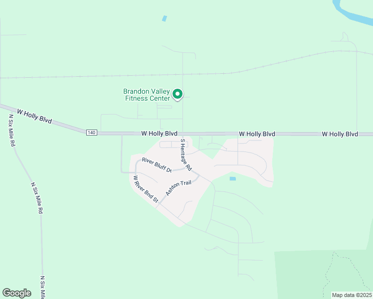 map of restaurants, bars, coffee shops, grocery stores, and more near 1704 River Bluff Drive in Brandon