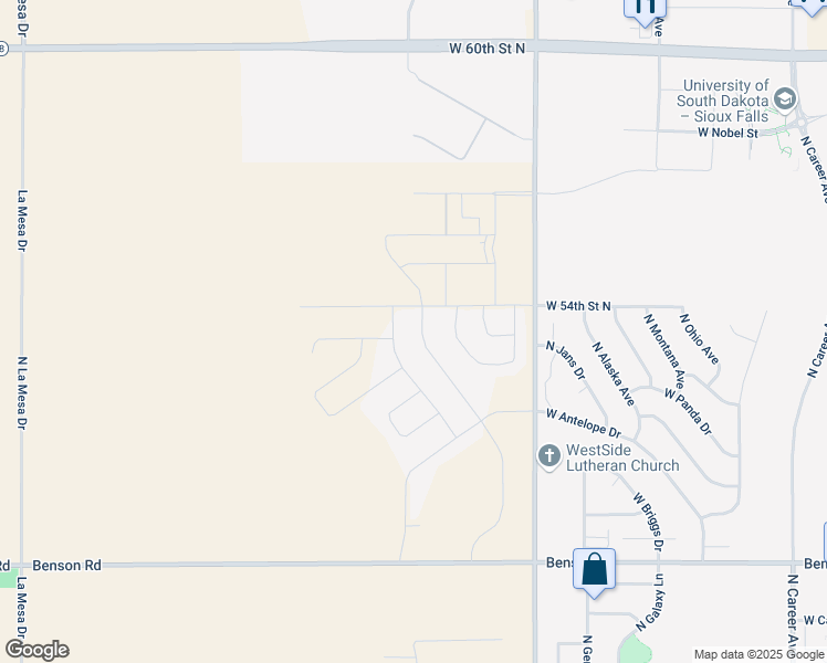 map of restaurants, bars, coffee shops, grocery stores, and more near 4305 North Olympia Drive in Sioux Falls